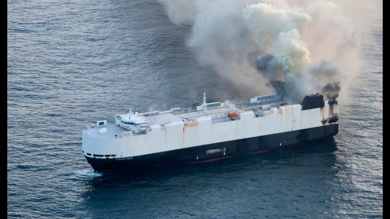 Ship From China Carrying EVs Ablaze and Abandoned, Off Alaskan Isles