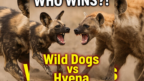 Wild Dogs vs Hyena: Who Wins the Fight? 🐕🆚🦁 #wildlife