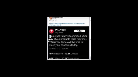 Tylenol Warns Against Use During Pregnancy