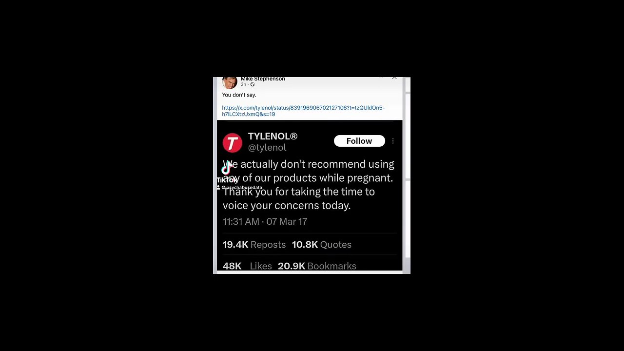 Tylenol Warns Against Use During Pregnancy