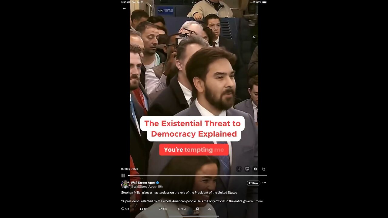Elon Musk @elonmusk • Stephen Miller. Bureaucracy undermines democracy