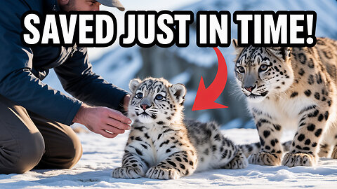 MAN Saves Baby SNOW Lepord who fell from tree
