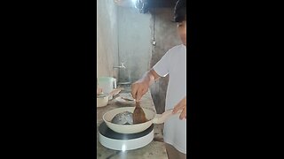 Mike Frying Dried Fish