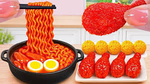 Best Of Korea Food How To Make Tiny Chicken Nuggets and Tiny Noodles