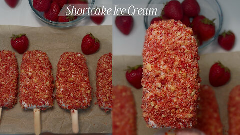 Strawberry shortcake ice cream bars recipe (vegan)