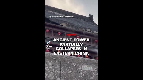 650 year old tourist attraction building partially collapses in China