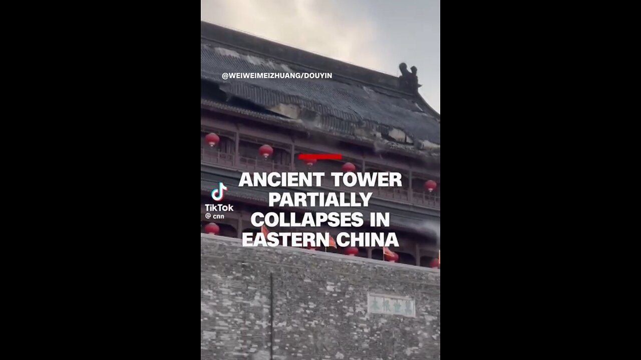 650 year old tourist attraction building partially collapses in China