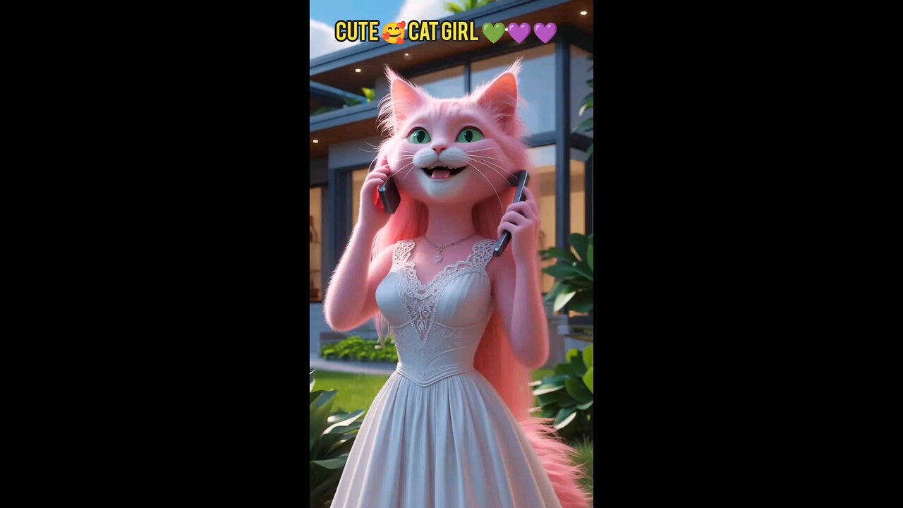 cat girl 💚💜💛