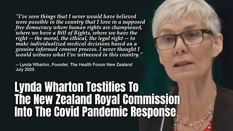 Lynda Wharton Testifies To The New Zealand Royal Commission Into The Covid Pandemic Response