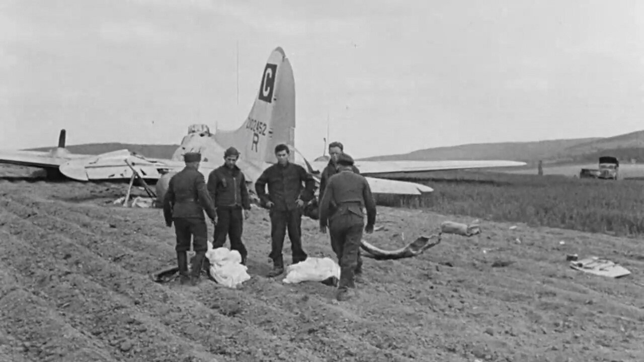 B-17G Flying Fortress 42-102452 force landed after a mid-air collision over Germany on May 12th 1944