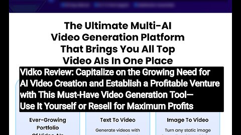 Vidko lets you Build a lucrative business with this top-tier video generation platform