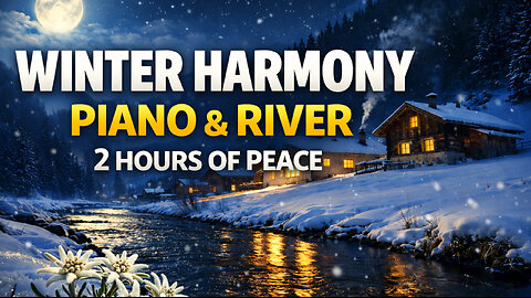 WINTER HARMONY ❄️ Relaxing Piano & Mountain Stream | Cozy Winter Ambience for Stress Relief