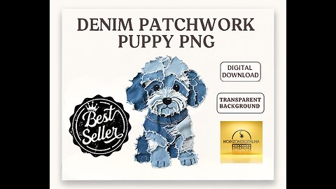 Retro Denim Dog Patch PNG Clipart, Funny Shabby Blue Jean Puppy Sublimation Design, Cute Pet Vintage