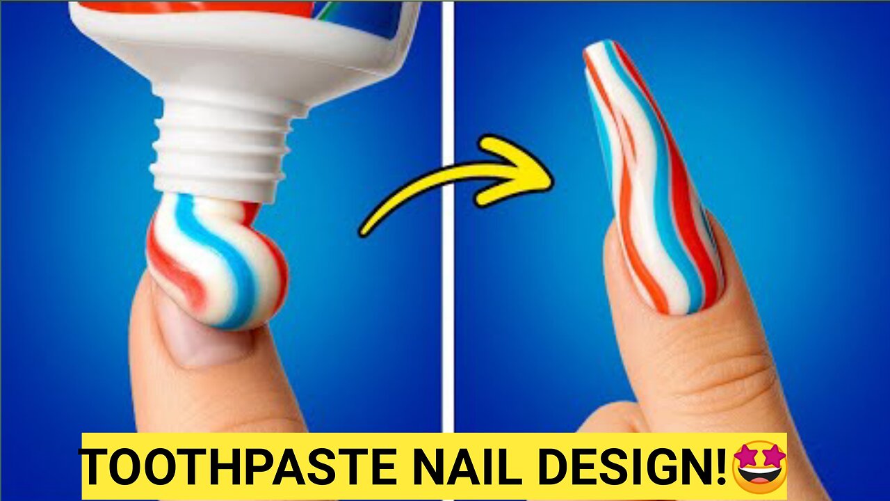 🪥 TOOTHPASTE NAIL DESIGN?! Try These Crazy Nail Art Hacks at Home 💅✨
