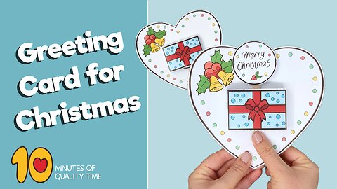 3D Present Heart Greeting Card for Christmas