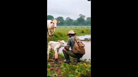 a cow saves her child