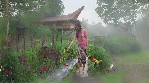 Rainy Day with My Plants | Peaceful Moments on a Hillside