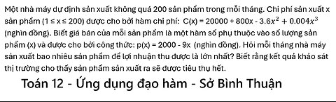 Sở Bình Thuận: Một nhà máy dự định sản xuất không quá 200 sản phẩm trong mỗi tháng. Chi phí