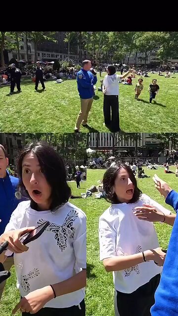 zionist woman attempts to assault a photographer in front of a police officer