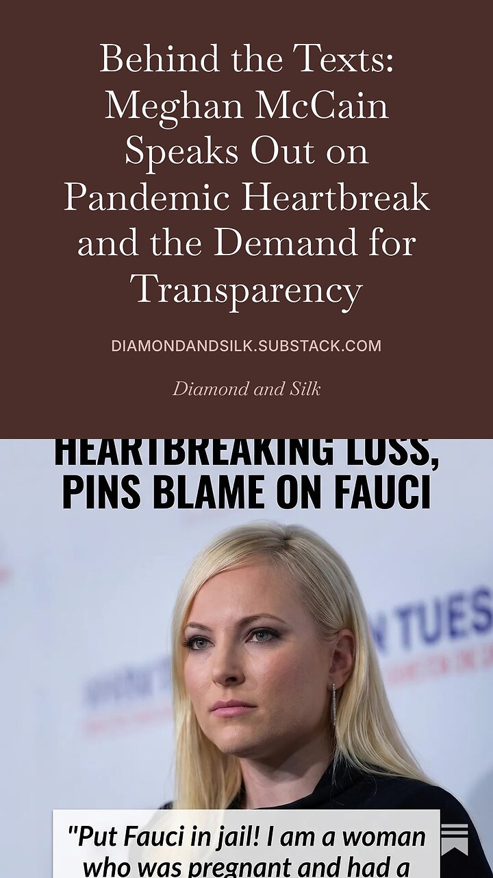 "Put Fauci in Jail!" Meghan McCain Erupts Over Secret Texts! ๐จ thumbnail