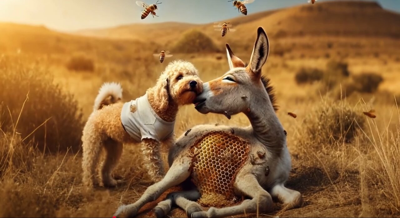 Dog Rescues Donkey