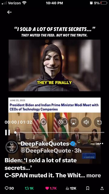 Biden: ‘I sold a lot of state secrets…’ C-SPAN muted it. The White House called it a joke. But