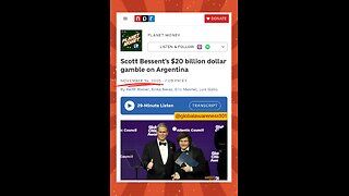 Treasury Secretary Scott Bessent sent $20 billion to bailout Argentina during govt shutdown.