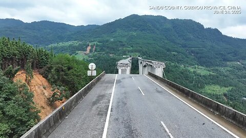 Bridge collapse caused by landslide in China's SW Guizhou Province