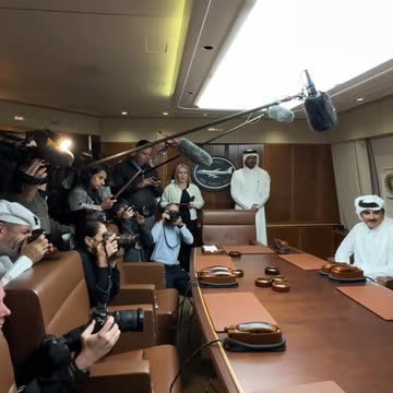 EMIR OF QATAR MEETS WITH TRUMP ABOARD AIR FORCE 1