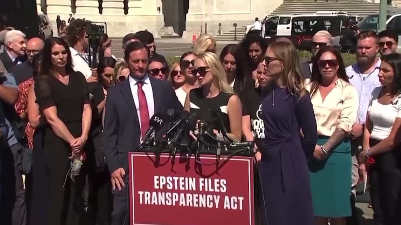 Epstein Survivors Attempt To Speak About Trump and They're Drowned Out Jets?