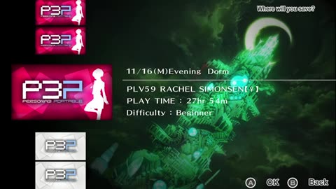 Persona 3 Portable Day 13. No Mic. Not Feeling Up For It.