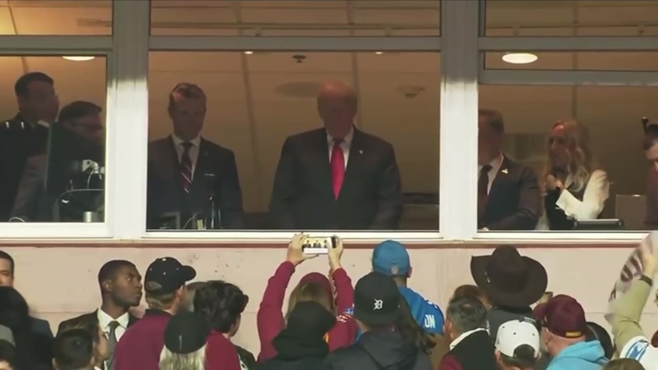 Trump attends the Washington Commanders "Salute to Service" game against Detroit Lions,