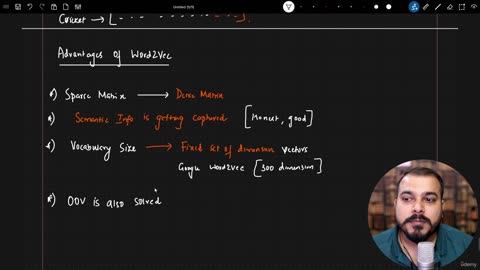 47.25 Advantages of Word2Vec Krish Naik ML
