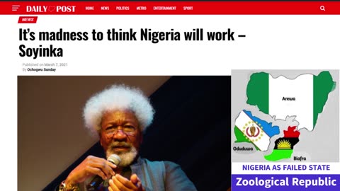 It's madness to think Nigeria will work - Soyinka (Published on March 7.2021)