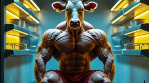 #Shorts Muscular Cow & Bodybuilder Rabbit: Ice House Rescue!
