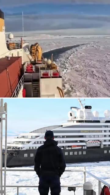 Trapped cruise ship rescued from thick ice near Antarctica by the United States Coast Guard.