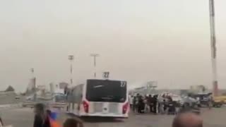 HOUTIEES MISSILE FLYING OVER HEAD OF TRUMP ON HIS VISIT TO ARAB