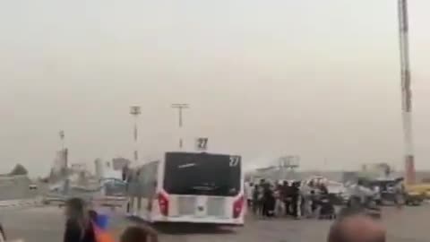 HOUTIEES MISSILE FLYING OVER HEAD OF TRUMP ON HIS VISIT TO ARAB