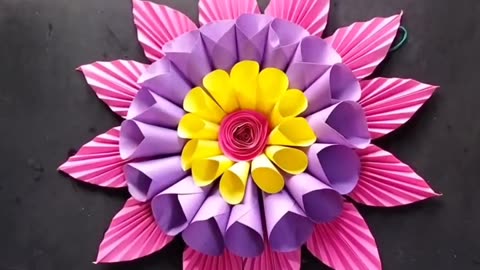 DIY wall hanging craft using colour paper