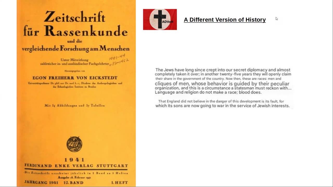 Journal of Racial Studies 1941 - jews crept into diplomacy interbreeding