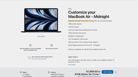 Apple 2023 MacBook Air with M2 Chip - 15.3-inch Liquid Retina Display, 16GB RAM, 256GB SSD