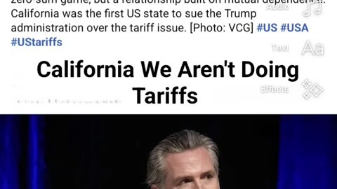 California Ain't Doing Tarrifs