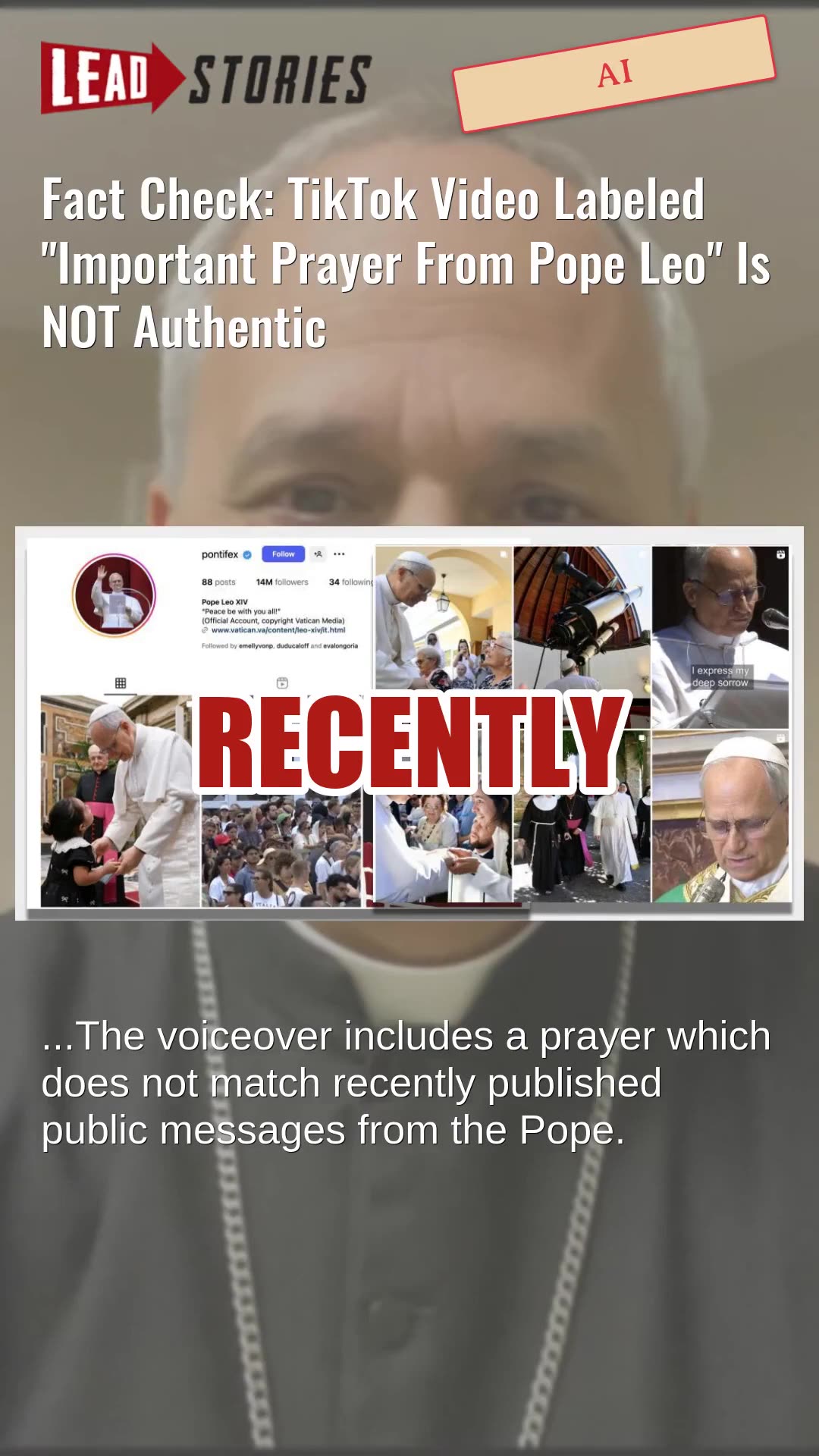 Fact Check: TikTok Video Labeled Important Prayer From Pope Leo Is NOT Authentic