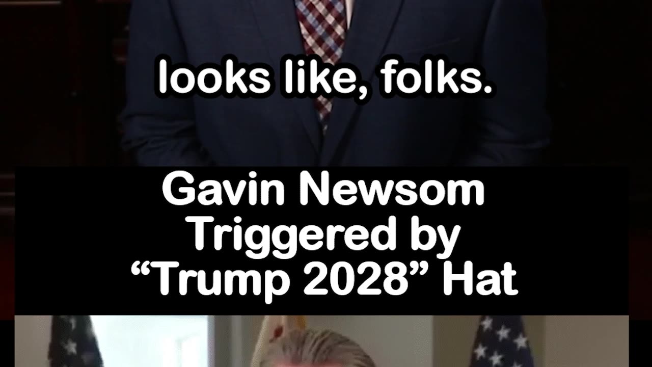 Gavin Newsom Triggered by Trump 2028 Hat