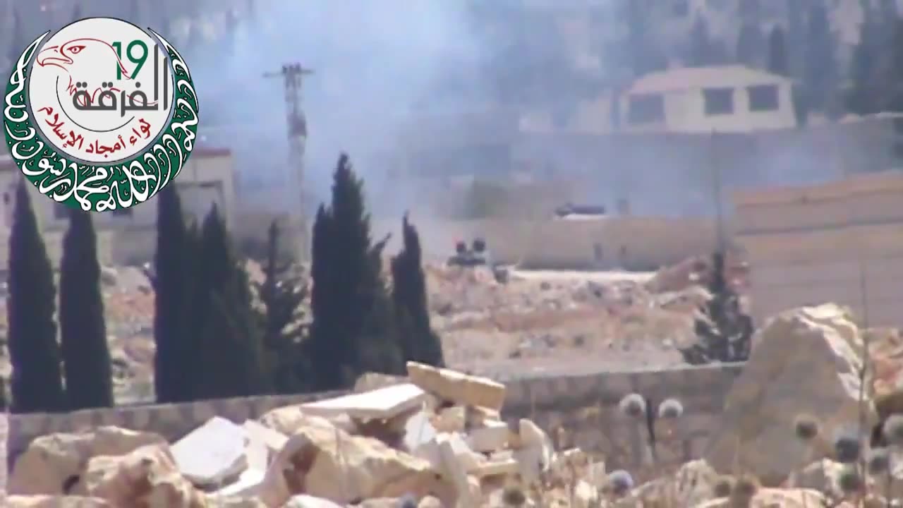 Syrian War in W. Aleppo, Konkurs vs. T-62, hit (aftermath) 2013.08.04