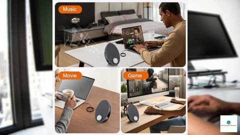BUSP-HYY Computer Speakers for Desktop PC - Portable Plug-N-Play Laptop Bluetooth Speakers