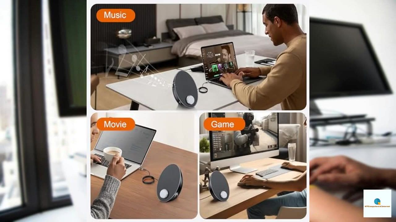 BUSP-HYY Computer Speakers for Desktop PC - Portable Plug-N-Play Laptop Bluetooth Speakers