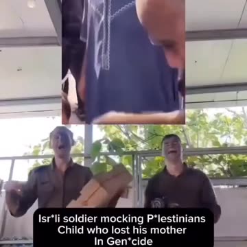 Israeli soldier mocking Palestinian Child who lost his mother in Genocide