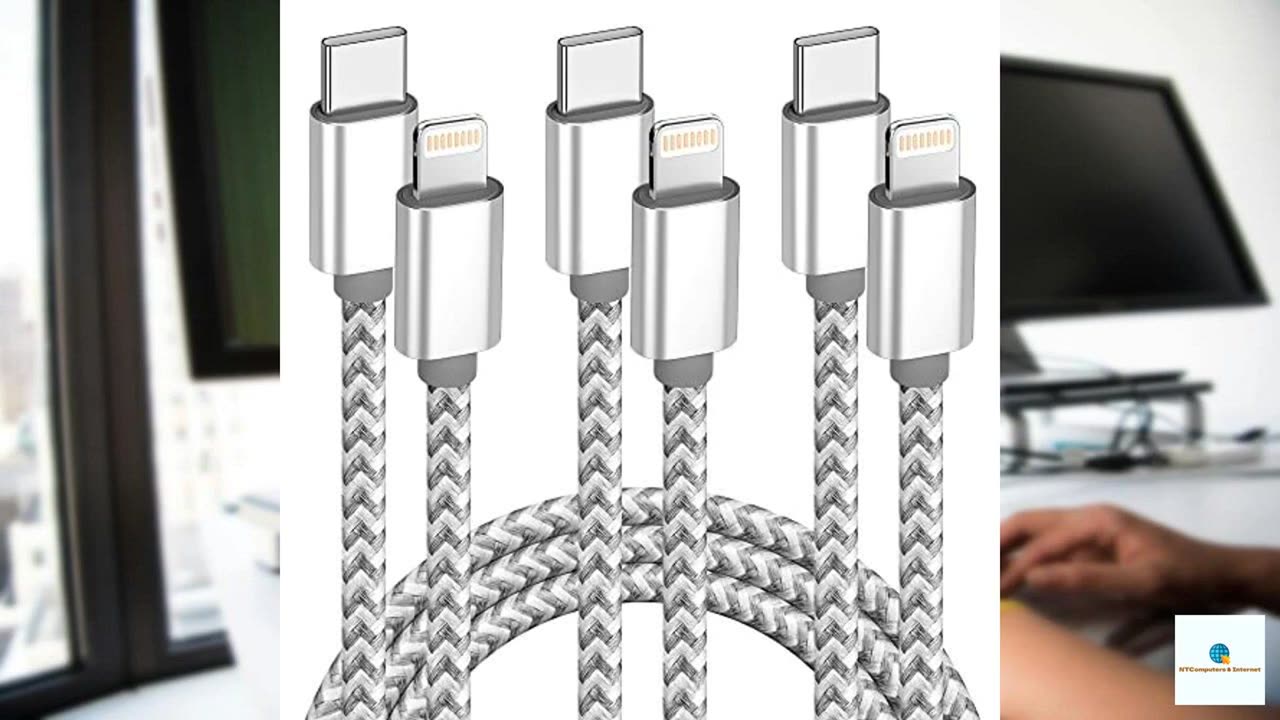 USB C to Lightning Cable 3Pack 6 FT Apple MFi Certified iPhone Fast Charger Type c to Ligh