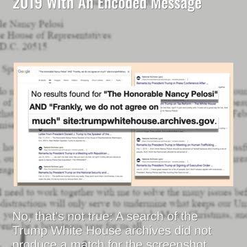 Fact Check: Trump Did NOT Write A Letter To Nancy Pelosi On Dec. 20, 2019 With An Encoded Message